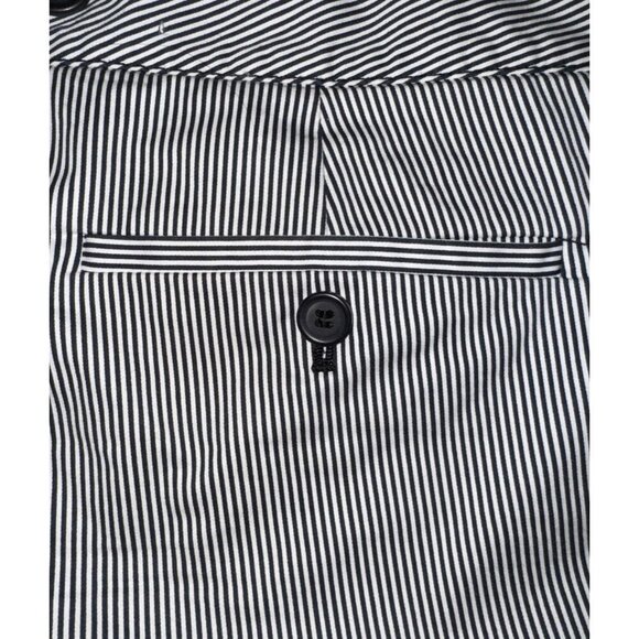 club monaco womans pinstriped shorts, size two, buttons details black & white - Picture 6 of 8